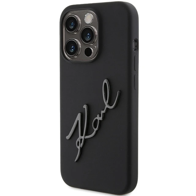 Чохол Karl Lagerfeld Silicone Karl Script для iPhone 15 Pro Black (KLHCP15LSKSBMCK)