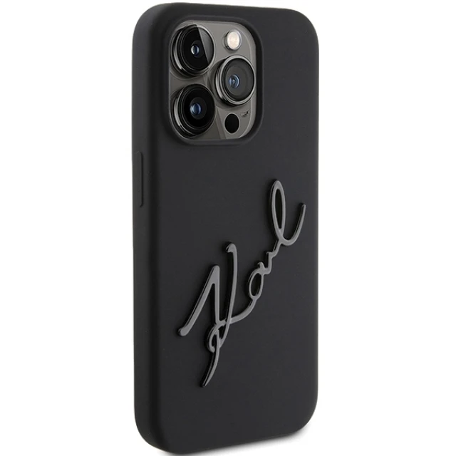 Чохол Karl Lagerfeld Silicone Karl Script для iPhone 15 Pro Black (KLHCP15LSKSBMCK)