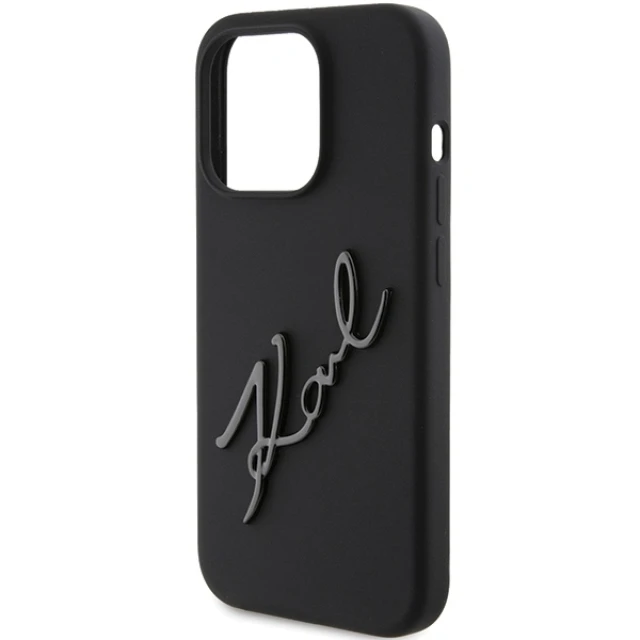 Чохол Karl Lagerfeld Silicone Karl Script для iPhone 15 Pro Black (KLHCP15LSKSBMCK)