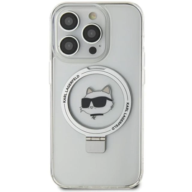 Чохол Karl Lagerfeld Ring Stand Choupette Head для iPhone 15 Pro Max White with MagSafe (KLHMP15XHMRSCHH)