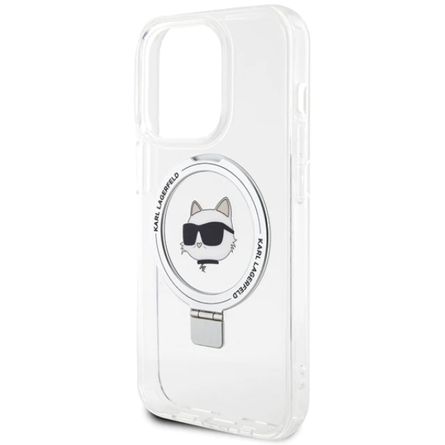 Чохол Karl Lagerfeld Ring Stand Choupette Head для iPhone 15 Pro Max White with MagSafe (KLHMP15XHMRSCHH)