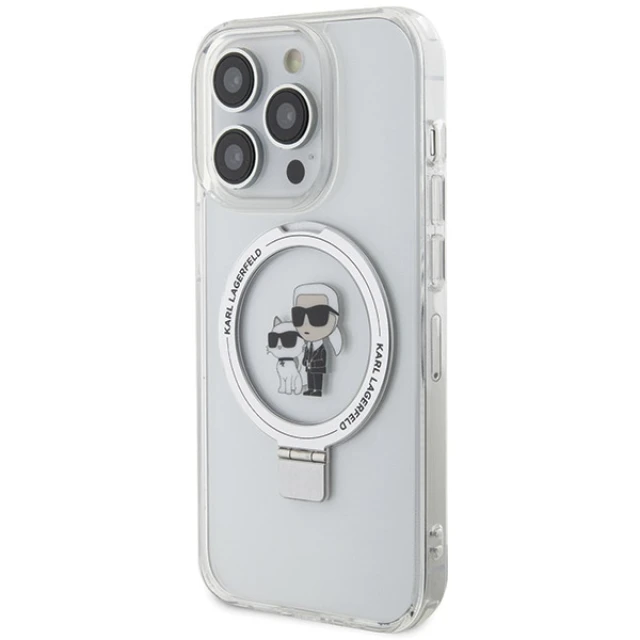 Чохол Karl Lagerfeld Ring Stand Karl&Choupette для iPhone 13 Pro Max White with MagSafe (KLHMP13XHMRSKCH)