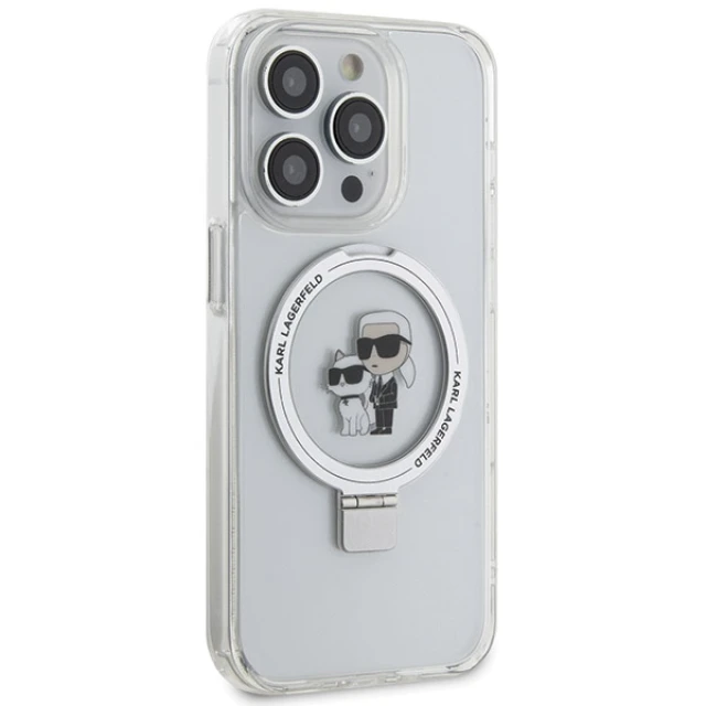 Чохол Karl Lagerfeld Ring Stand Karl&Choupette для iPhone 13 Pro Max White with MagSafe (KLHMP13XHMRSKCH)