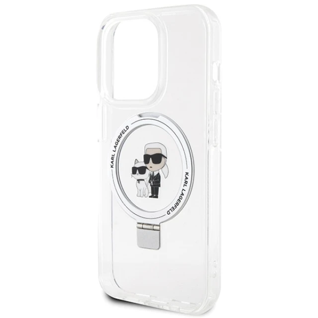 Чохол Karl Lagerfeld Ring Stand Karl&Choupette для iPhone 13 Pro Max White with MagSafe (KLHMP13XHMRSKCH)