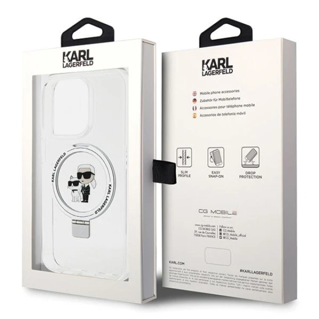 Чохол Karl Lagerfeld Ring Stand Karl&Choupette для iPhone 13 Pro Max White with MagSafe (KLHMP13XHMRSKCH)