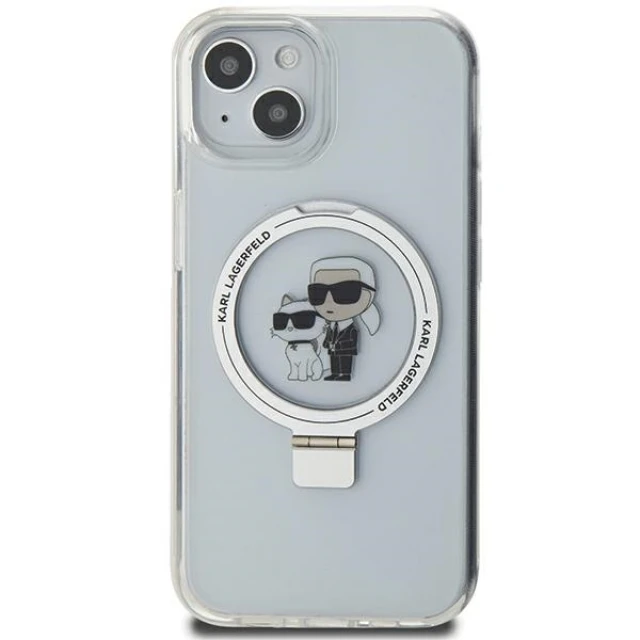 Чохол Karl Lagerfeld Ring Stand Karl&Choupettte для iPhone 15 White with MagSafe (KLHMP15SHMRSKCH)