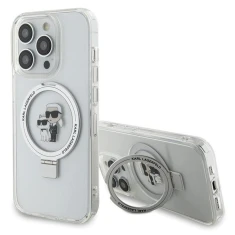 Чохол Karl Lagerfeld Ring Stand Karl&Choupettte для iPhone 15 Pro Max White with MagSafe (KLHMP15XHMRSKCH)