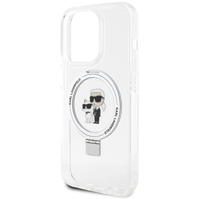 Чохол Karl Lagerfeld Ring Stand Karl&Choupettte для iPhone 15 Pro Max White with MagSafe (KLHMP15XHMRSKCH)