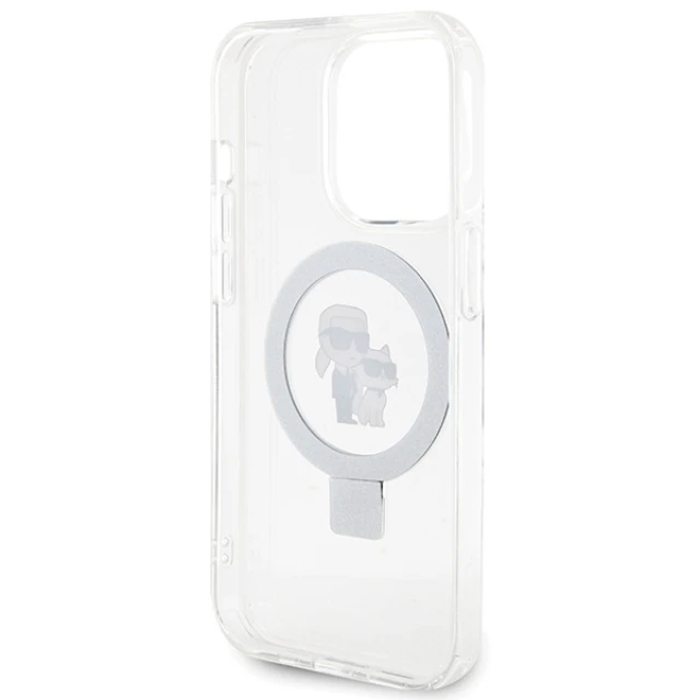 Чохол Karl Lagerfeld Ring Stand Karl&Choupettte для iPhone 15 Pro Max White with MagSafe (KLHMP15XHMRSKCH)