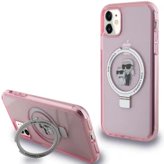 Чохол Karl Lagerfeld Ring Stand Karl&Choupette для iPhone 11 | XR Pink with MagSafe (KLHMN61HMRSKCP)