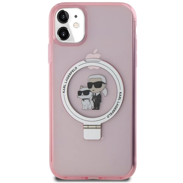 Чохол Karl Lagerfeld Ring Stand Karl&Choupette для iPhone 11 | XR Pink with MagSafe (KLHMN61HMRSKCP)