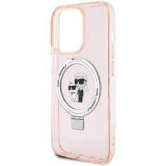Чохол Karl Lagerfeld Ring Stand Karl&Choupettte для iPhone 15 Pro Max Pink with MagSafe (KLHMP15XHMRSKCP)
