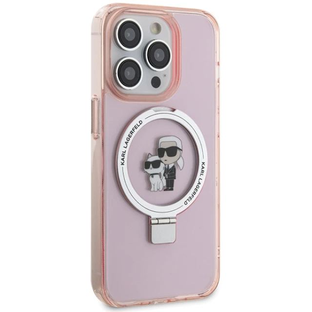 Чохол Karl Lagerfeld Ring Stand Karl&Choupettte для iPhone 15 Pro Max Pink with MagSafe (KLHMP15XHMRSKCP)