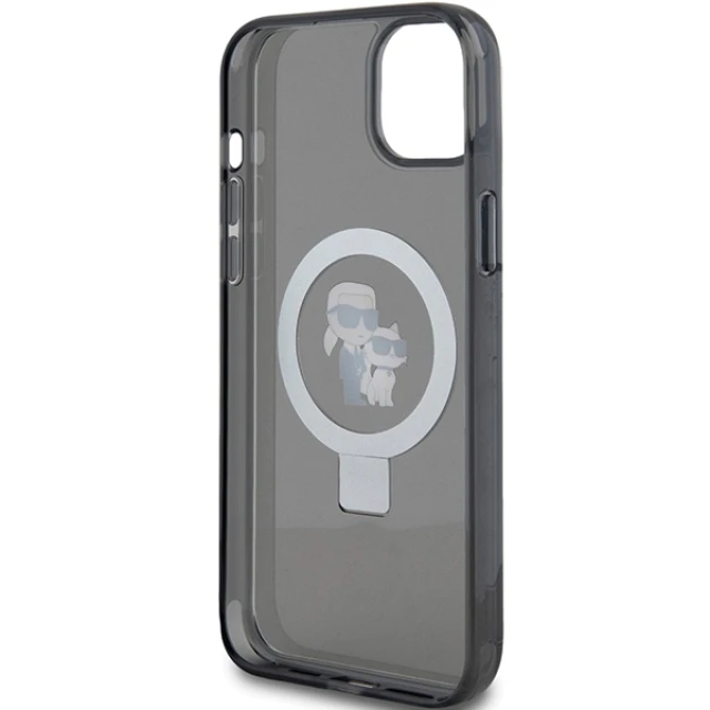 Чохол Karl Lagerfeld Ring Stand Karl&Choupettte для iPhone 15 Black with MagSafe (KLHMP15SHMRSKCK)