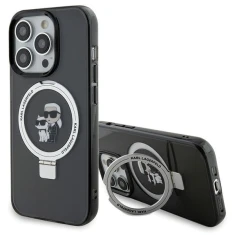 Чохол Karl Lagerfeld Ring Stand Karl&Choupettte для iPhone 15 Pro Black with MagSafe (KLHMP15LHMRSKCK)