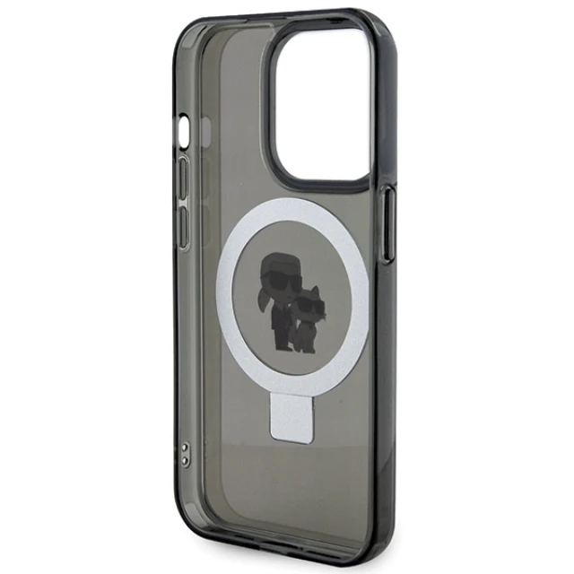 Чохол Karl Lagerfeld Ring Stand Karl&Choupettte для iPhone 15 Pro Max Black with MagSafe (KLHMP15XHMRSKCK)