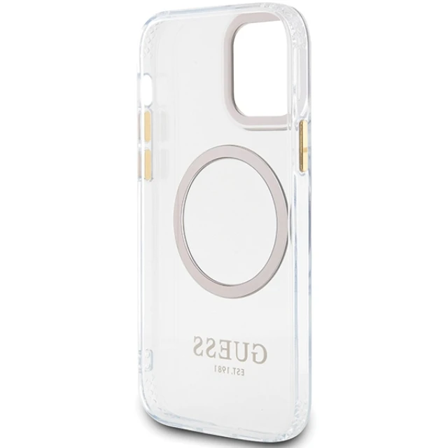 Чохол Guess Metal Outline для iPhone 12 | 12 Pro Gold with MagSafe (GUHMP12MHTRMD)