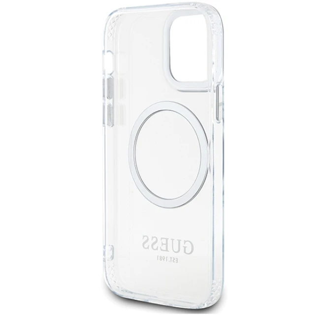 Чохол Guess Metal Outline для iPhone 12 | 12 Pro Silver with MagSafe (GUHMP12MHTRMS)