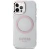 Чохол Guess Metal Outline для iPhone 12 | 12 Pro Pink with MagSafe (GUHMP12MHTRMP)