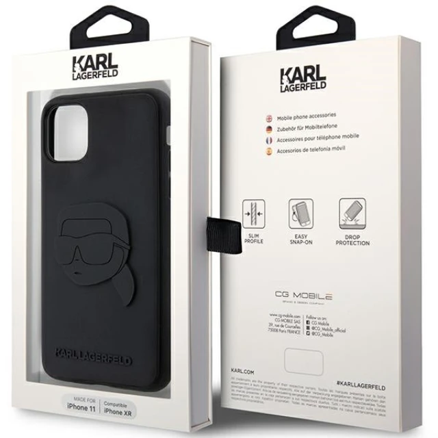 Чохол Karl Lagerfeld 3D Rubber Karl's Head для iPhone 11 | XR Black (KLHCN613DRKNK)