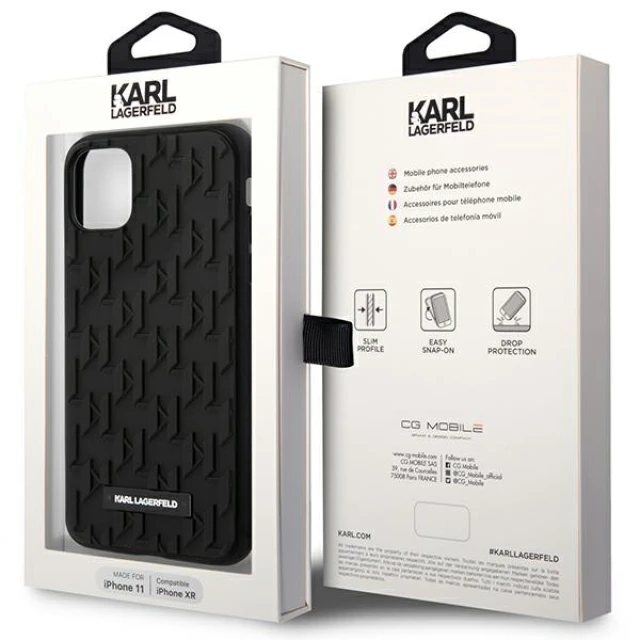 Чохол Karl Lagerfeld 3D Monogram для iPhone 11 | XR Black (KLHCN61RUPKLPK)