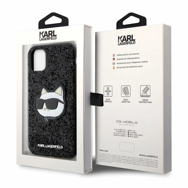 Чохол Karl Lagerfeld Glitter Choupette Patch для iPhone 11 | XR Black (KLHCN61G2CPK)