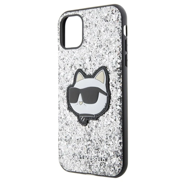 Чохол Karl Lagerfeld Glitter Choupette Patch для iPhone 11 | XR Silver (KLHCN61G2CPS)