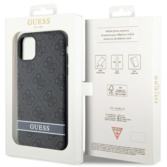 Чохол Guess 4G Stripe для iPhone 11 | XR Grey (GUHCN61P4SNK)