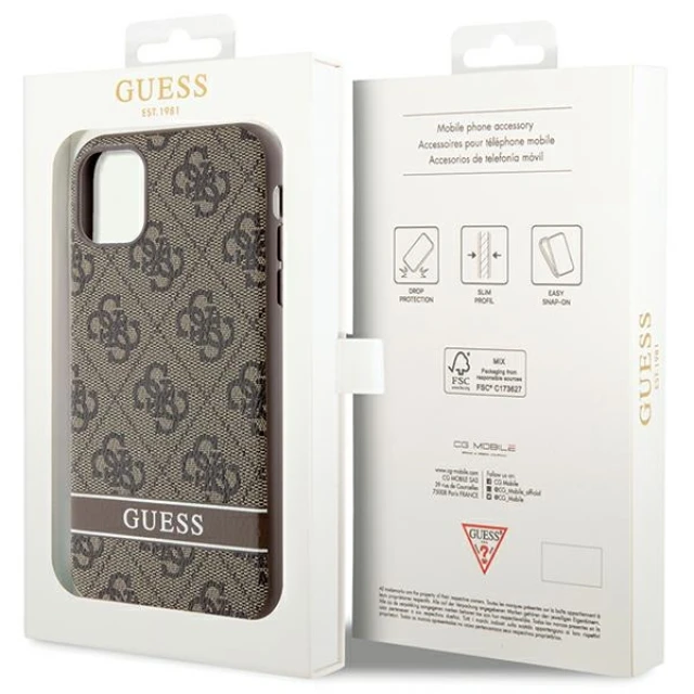 Чохол Guess 4G Stripe для iPhone 11 | XR Brown (GUHCN61P4SNW)