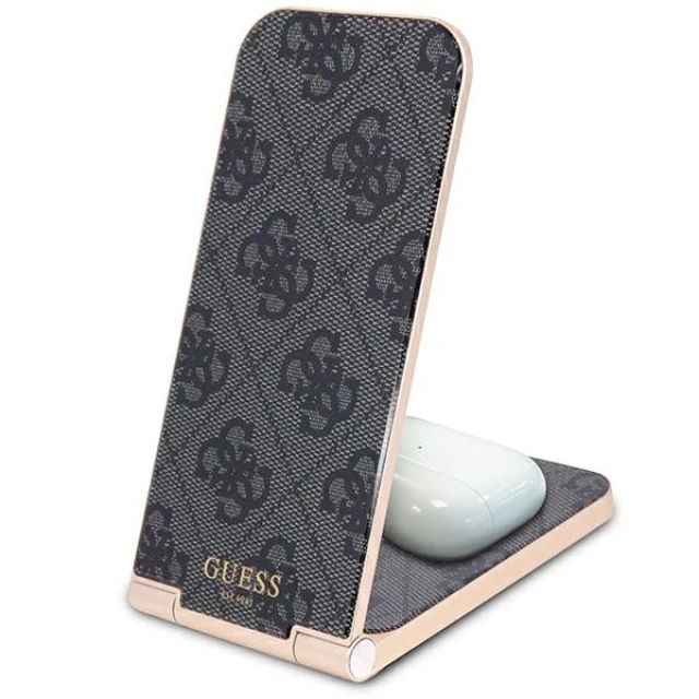 Бездротовий зарядний пристрій Guess 4G Pattern 2-in-1 15W Black with MagSafe (GUDCFAL4PEGK)