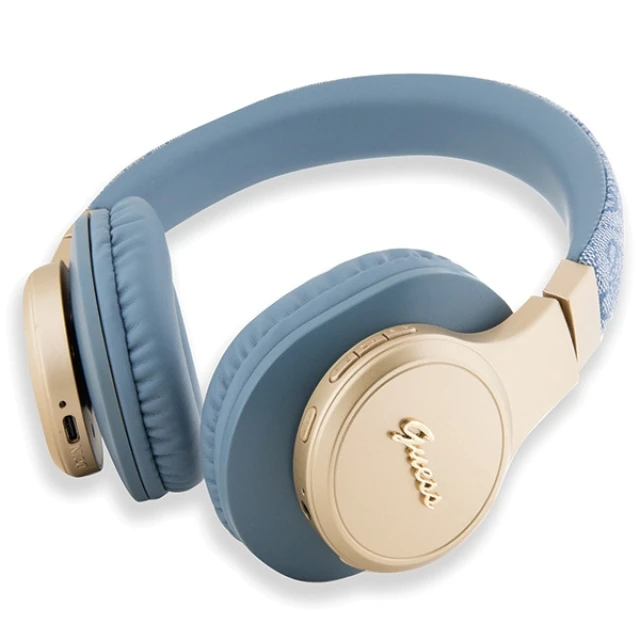 Бездротові навушники Guess 4G Script Blue (GUBH604GEMB)