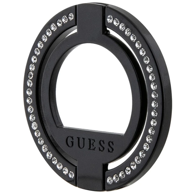 Кільце-тримач Guess Ring Stand для смартфона Black Rhinestone with MagSafe (GUMRSALDGK)