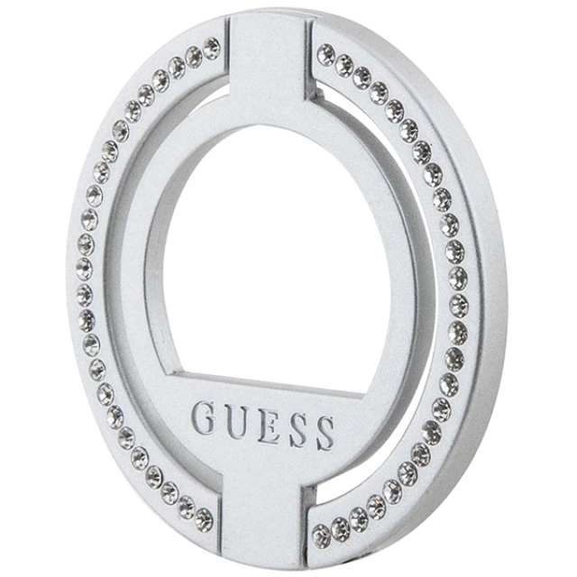 Кільце-тримач Guess Ring Stand для смартфона Silver Rhinestone with MagSafe (GUMRSALDGS)