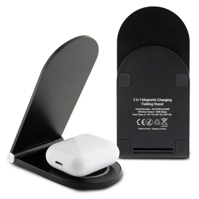 Бездротовий зарядний пристрій Karl Lagerfeld Choupette 2-in-1 15W Black with MagSafe (KLDCRFALCHNK)