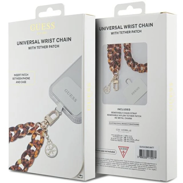 Универсальный ремешок Guess Acrylic 4G Charm Gold Brown (GUOUCBMC4MT)