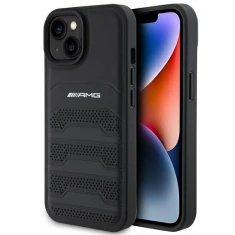 Чохол Mercedes для iPhone 15 Plus Leather Debossed Lines Black (AMHCP15MGSEBK)