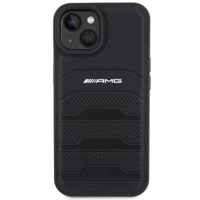 Чохол Mercedes для iPhone 15 Plus Leather Debossed Lines Black (AMHCP15MGSEBK)