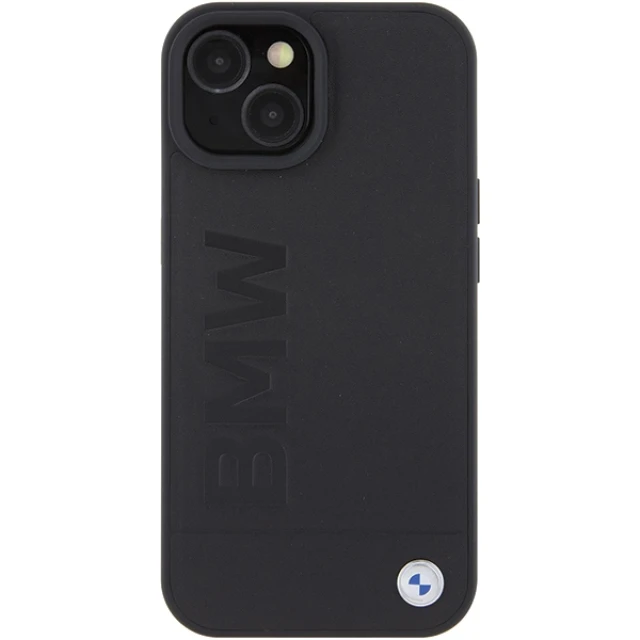 Чохол BMW Leather Hot Stamp для iPhone 15 Plus Black (BMHCP15MSLLBK)
