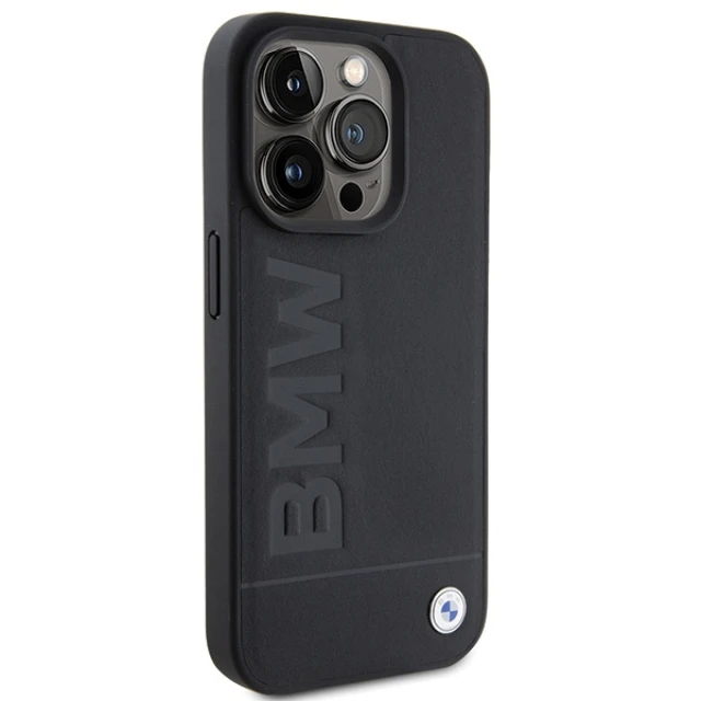 Чехол BMW Leather Hot Stamp для iPhone 15 Pro Max Black (BMHCP15XSLLBK)