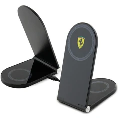 Бездротовий зарядний пристрій Ferrari Printed Logo Wireless Charger 2-in-1 15W Black with MagSafe (FECBFMALK)