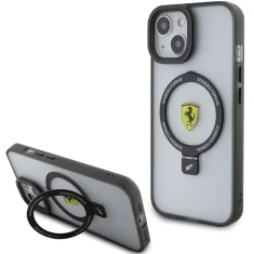 Чохол Ferrari Ring Stand 2023 Collection для iPhone 15 Plus | 14 Plus Black with MagSafe (FEHMP15MUSCAK)