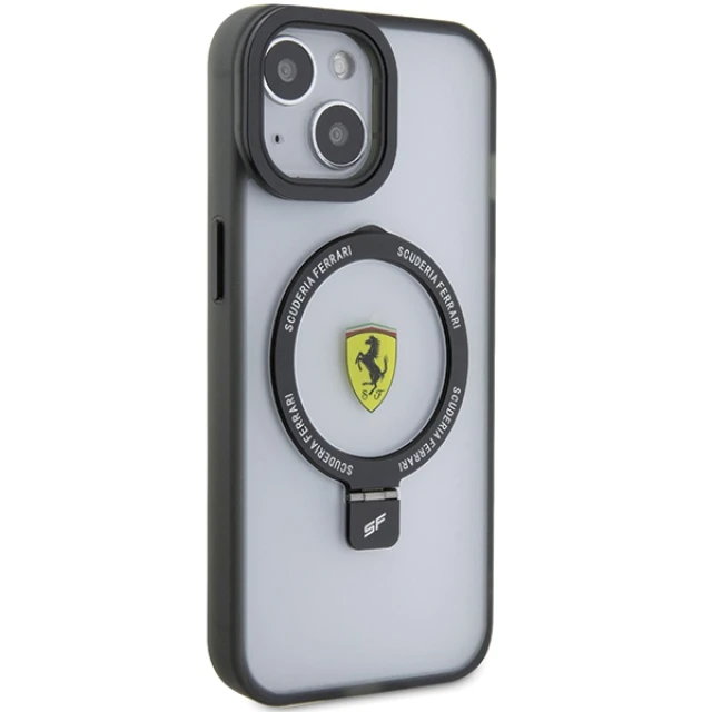 Чохол Ferrari Ring Stand 2023 Collection для iPhone 15 Plus | 14 Plus Black with MagSafe (FEHMP15MUSCAK)