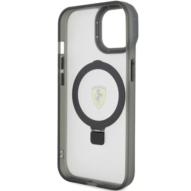 Чохол Ferrari Ring Stand 2023 Collection для iPhone 15 Plus | 14 Plus Black with MagSafe (FEHMP15MUSCAK)