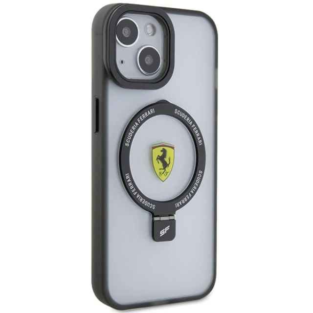 Чохол Ferrari Ring Stand 2023 Collection для iPhone 15 Transparent with MagSafe (FEHMP15SUSCAH)