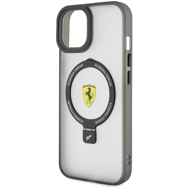 Чохол Ferrari Ring Stand 2023 Collection для iPhone 15 Transparent with MagSafe (FEHMP15SUSCAH)