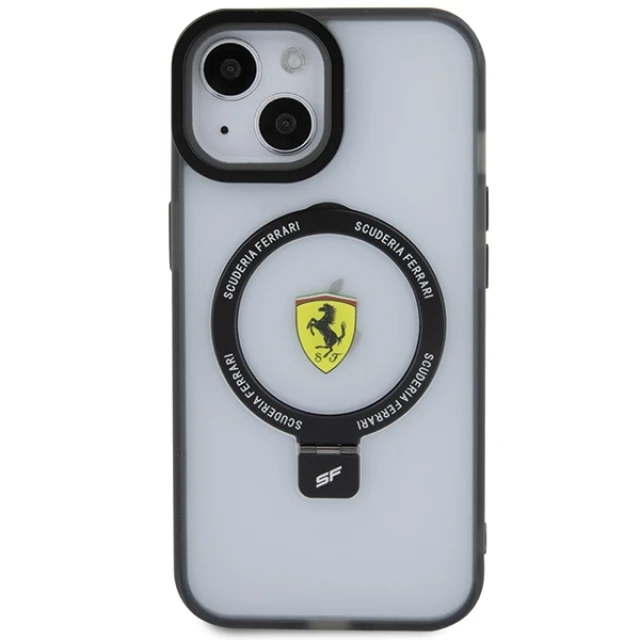 Чохол Ferrari Ring Stand 2023 Collection для iPhone 15 Plus | 14 Plus Transparent with MagSafe (FEHMP15MUSCAH)