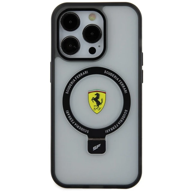 Чехол Ferrari Ring Stand 2023 Collection для iPhone 15 Pro Transparent with MagSafe (FEHMP15LUSCAH)