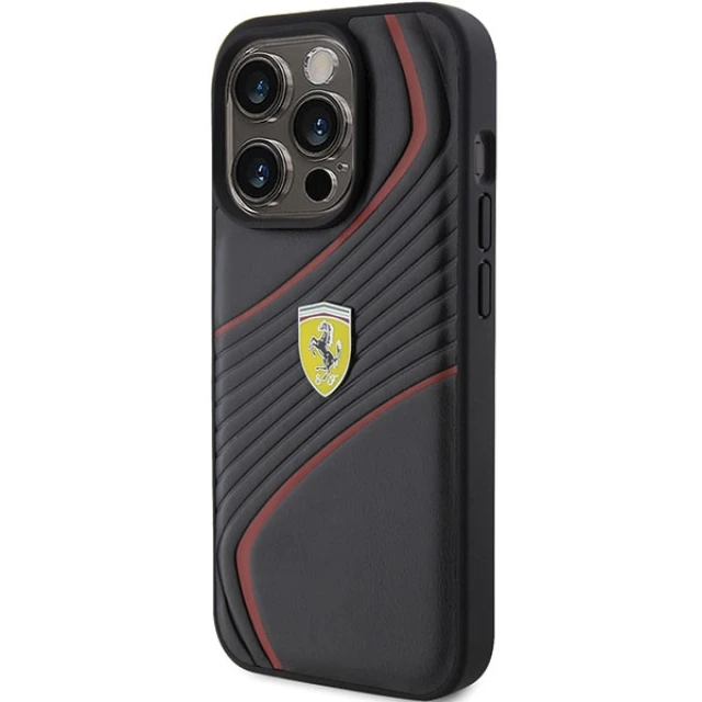 Чохол Ferrari Twist Metal Logo для iPhone 15 Pro Black (FEHCP15LPTWK)