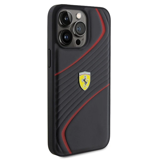 Чохол Ferrari Twist Metal Logo для iPhone 15 Pro Max Black (FEHCP15XPTWK)
