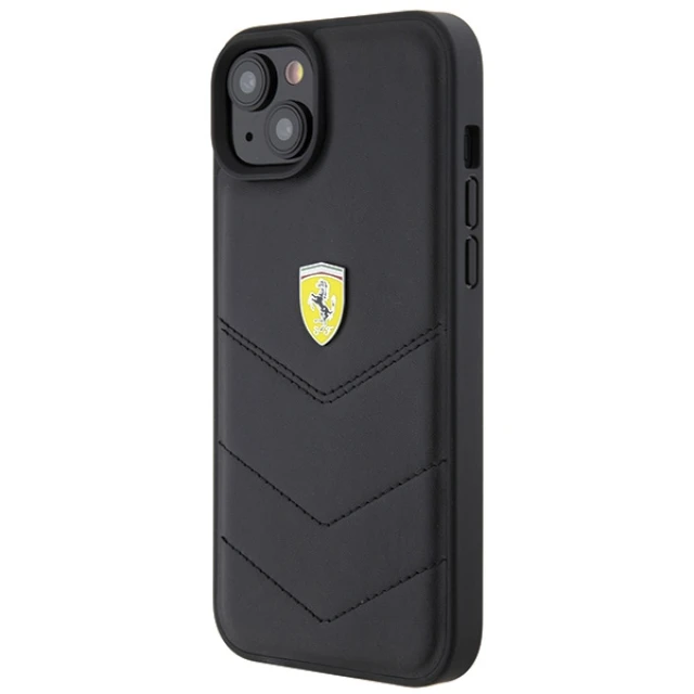 Чехол Ferrari Quilted Metal Logo для iPhone 15 Plus Black (FEHCP15MRDUK)